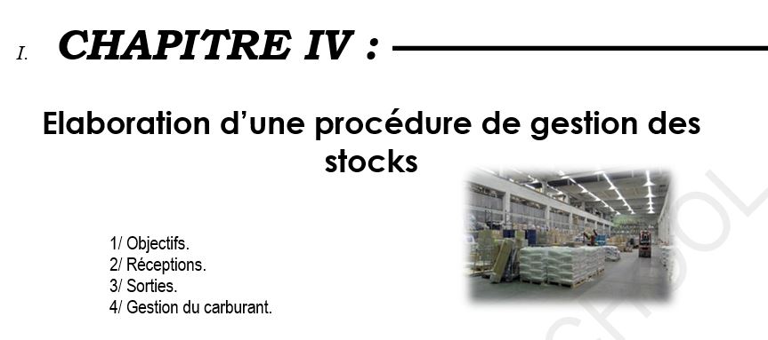 Course Image CHAPITRE 04: Elaboration d’une procédure de gestion des stocks